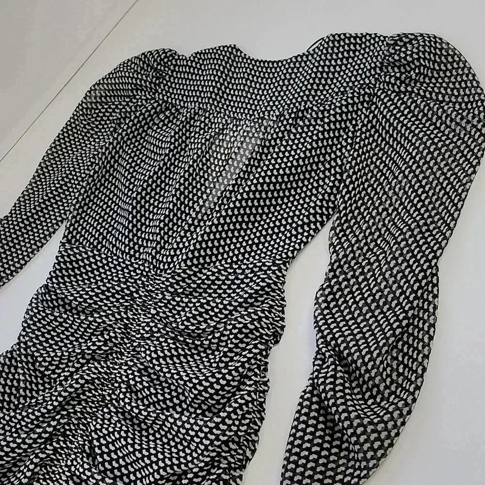 Zara Patterned Ruched Mini Dress - Picture 10 of 11